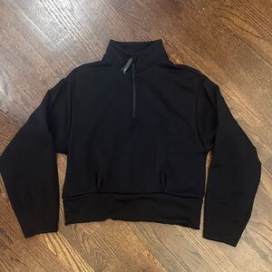 Athleta Women's Black Zip-Up Fleece Sweatshirt